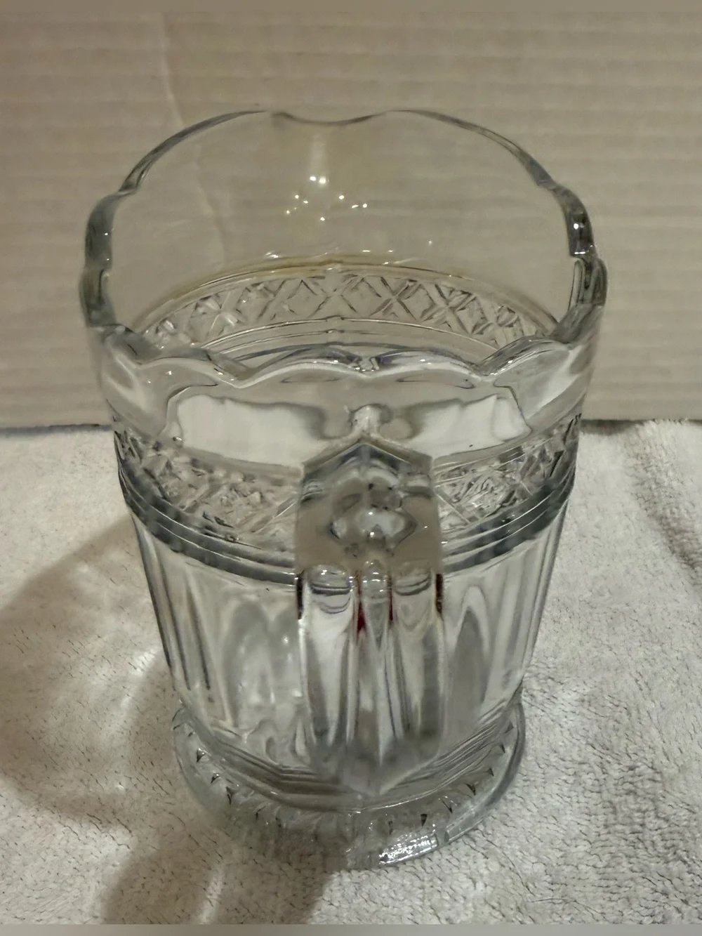 Clear Glass Pitcher / Creamer Scalloped Rim 5